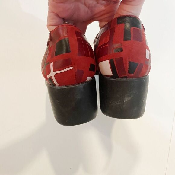 Camper women’s size 6.5 Shoes Heels Slip On Red Leather Lagenlook - Picture 4 of 10